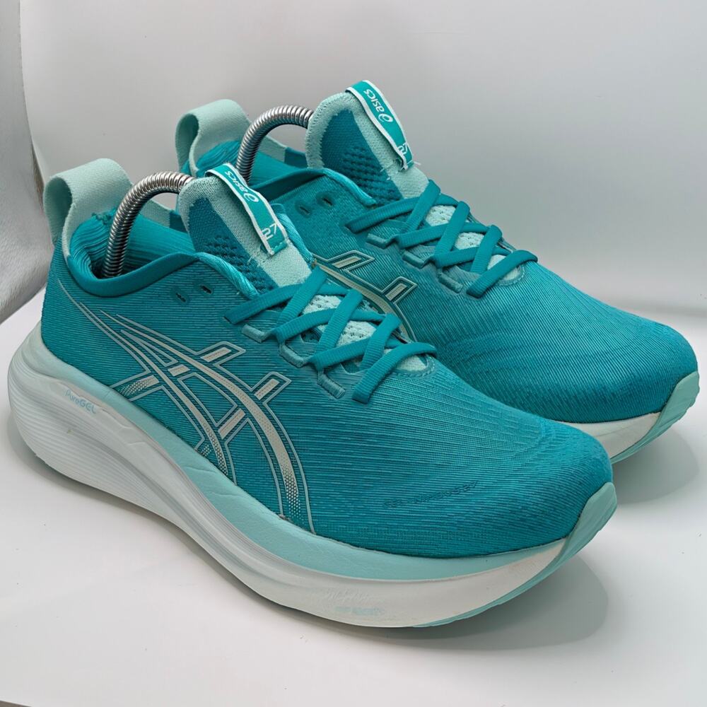 Asics Gel-Nimbus 27 Wave Teal Illuminate Mint Womens 9.5 UK 7.5 Running Shoes